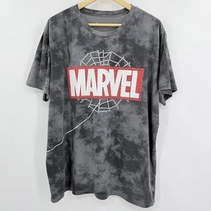 Spider-Man: Across The Spider-Verse MARVEL Black Gray Tide Dye T-Shirt Size 2XL